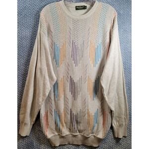 Vintage Norm Thompson 3D Knit Coogi Style Sweater Men's Size XL Made In Canada